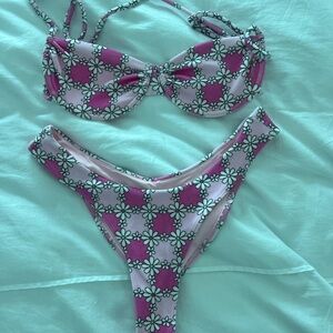 Frankie’s Floral Bikini Set in Pink and White